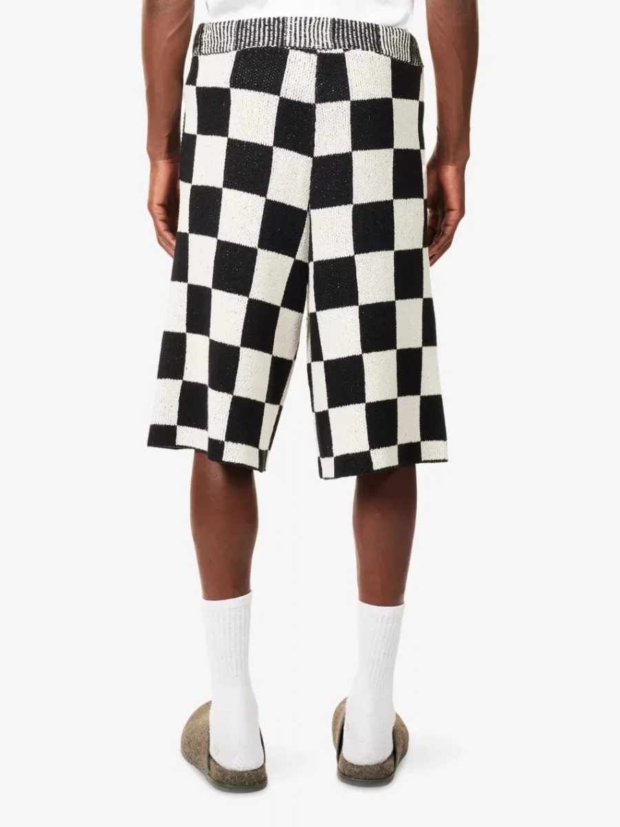 The Elder Statesman Nora Lite Creature Shorts Black Check - Imagen 5