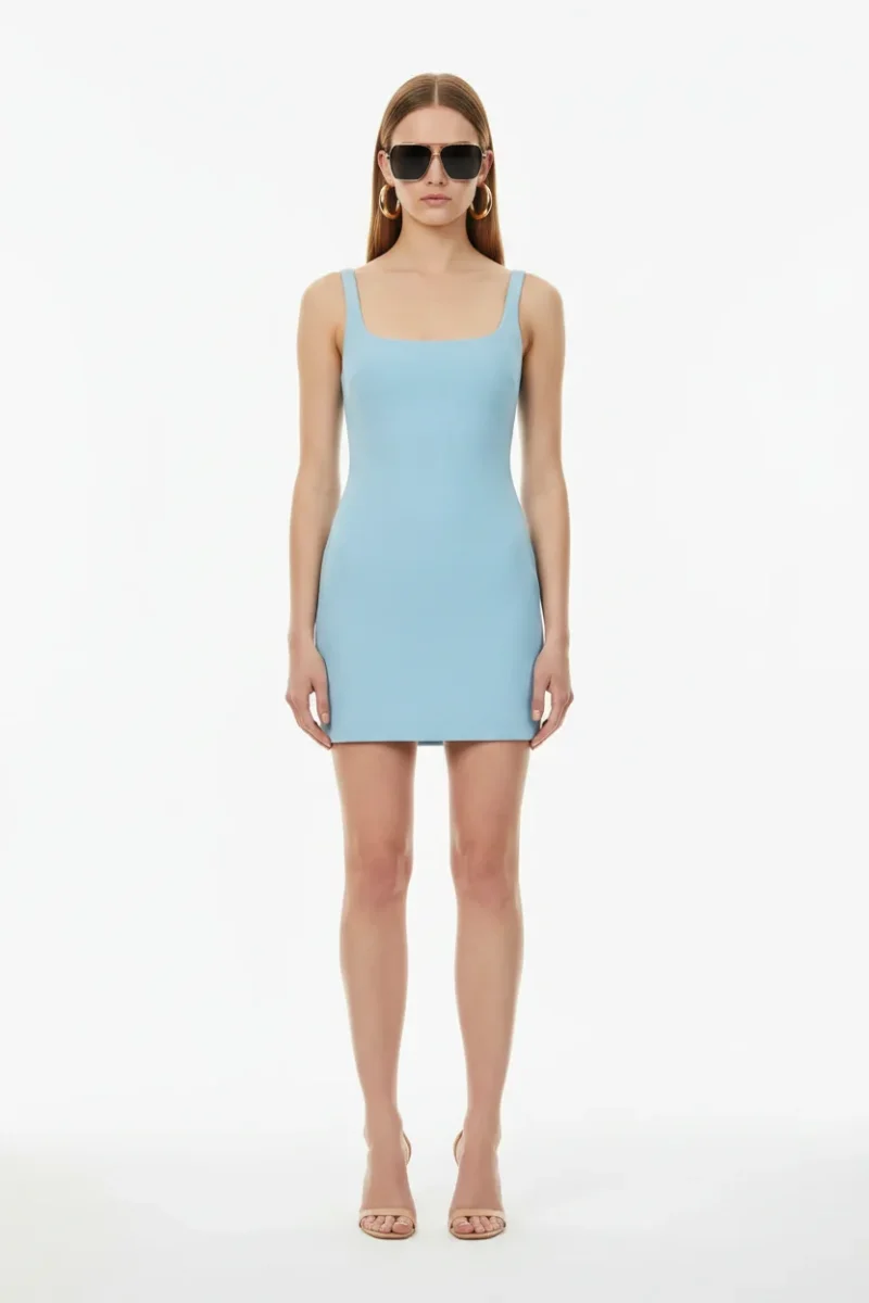 Bec + Bridge Reina Blue Open-Back Stretch-Woven Mini Dres - Imagen 2