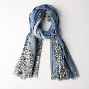 Foulard de algodón en tonos azules