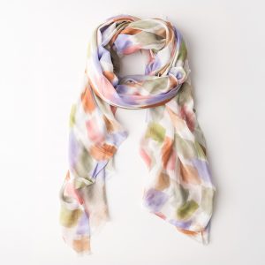 Foulard de algodón con manchas de colores