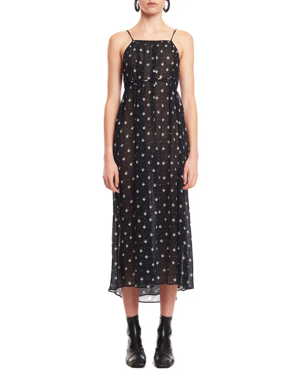 Rixo London Misty Black Ditsy Floral Print Summer Wrap Dress - Imagen 8
