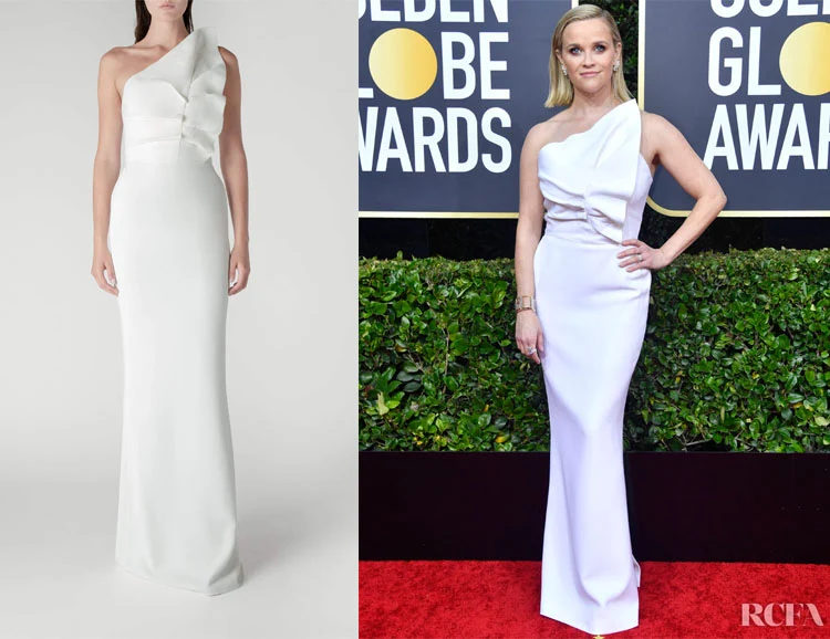 Roland Mouret White Warrington One Shoulder Ruffle Petal Column Gown - Imagen 3