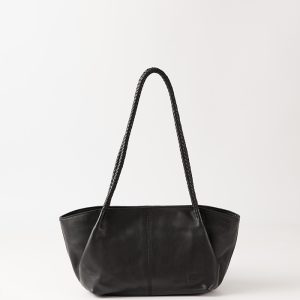 Bolso negro baguette de piel