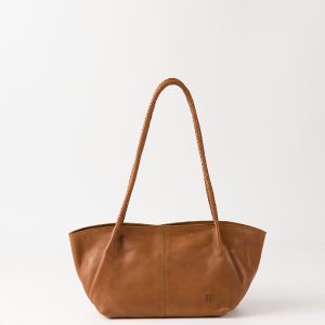 Bolso marrón baguette de piel