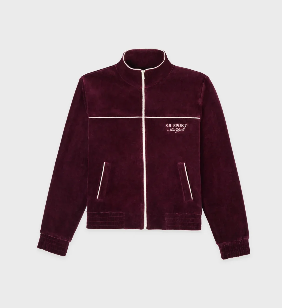 Sporty & Rich Eden 80s New York Health Club Velour Merlot Jacket - Imagen 7
