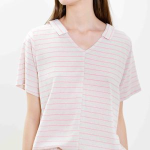 Blusa rayas rosa fluor