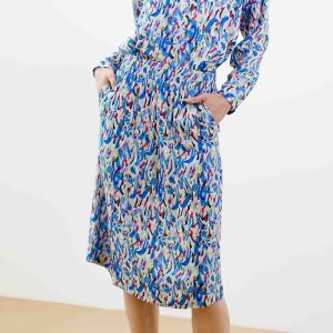 Falda midi estampado manchas
