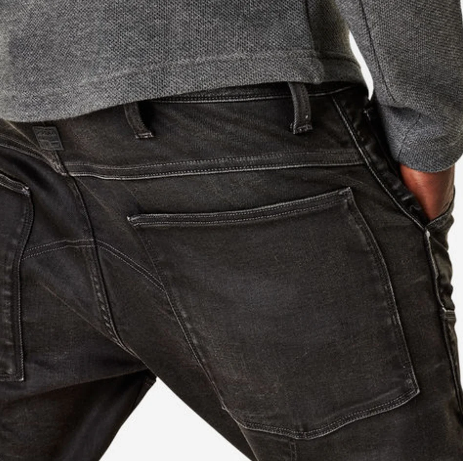 G-Star 5620 Elwood 3D Skinny Slander Black Super Stretch Dark Aged Jeans - Imagen 4