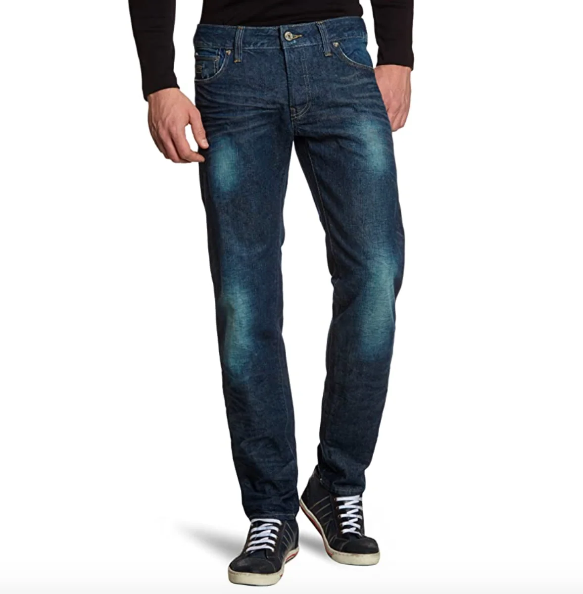 G-Star Selvedge 3301 Low Tapered Red Listing Hammer Dark Aged Denim Jeans - Imagen 2