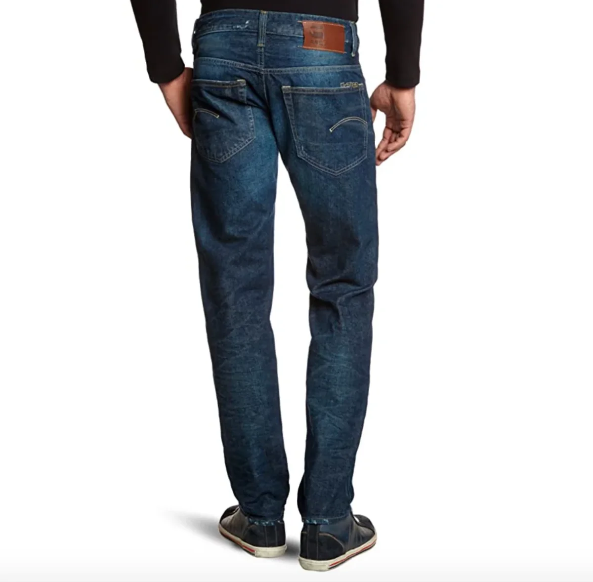 G-Star Selvedge 3301 Low Tapered Red Listing Hammer Dark Aged Denim Jeans - Imagen 3