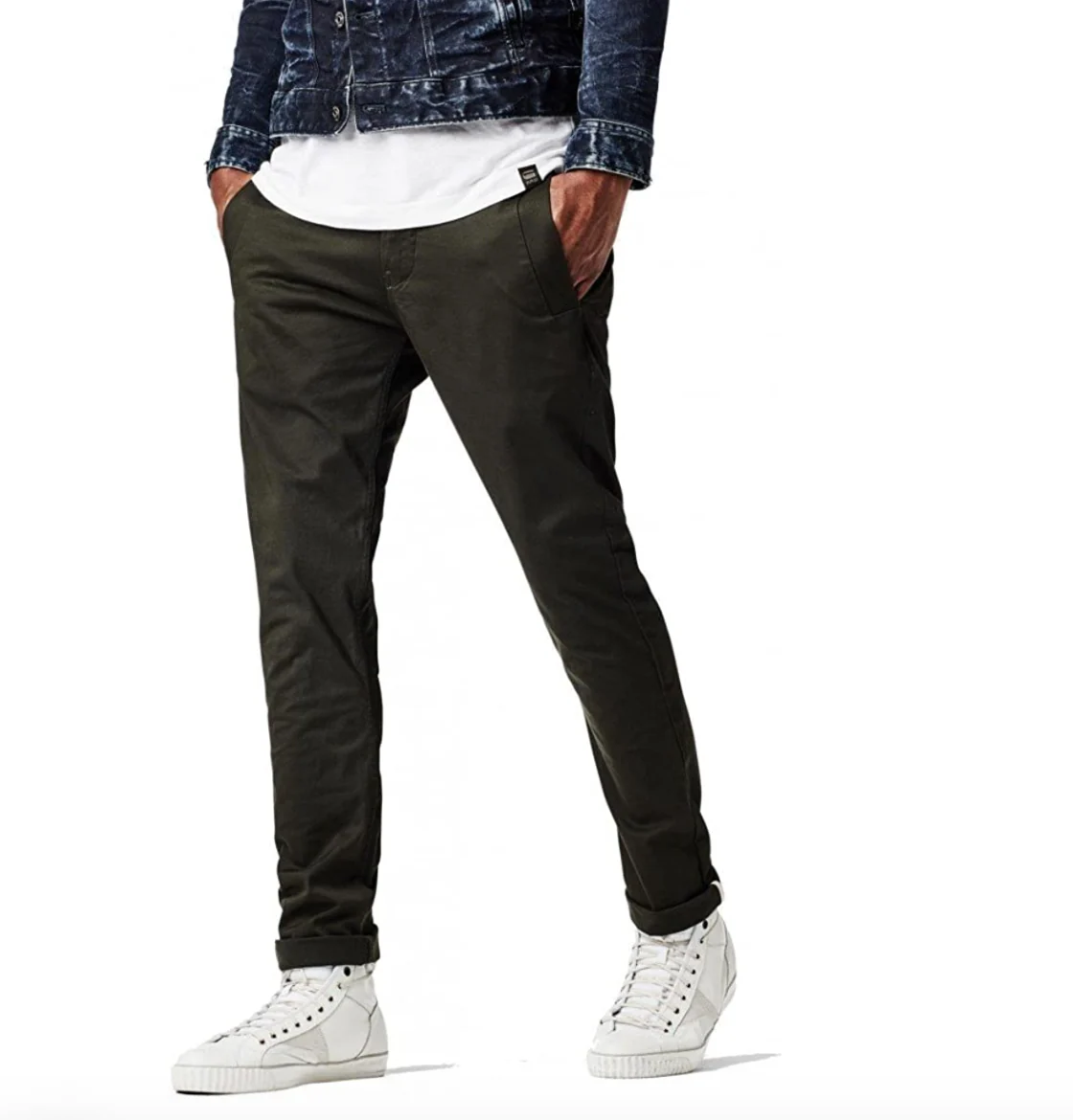 G-Star Bronson Slim Chino Pants Dark Olive Green Trousers - Imagen 3