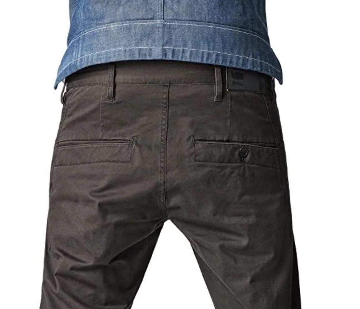 G-Star Valdo Bronson Chino Slim Raven Grey Twill Trousers Pants - Imagen 3