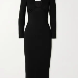 Reformation Alexei Cut Out Midi Dress in Black