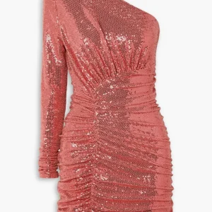 Alexandre Vauthier Pink Sequin One Shoulder Embellished Mini Dress