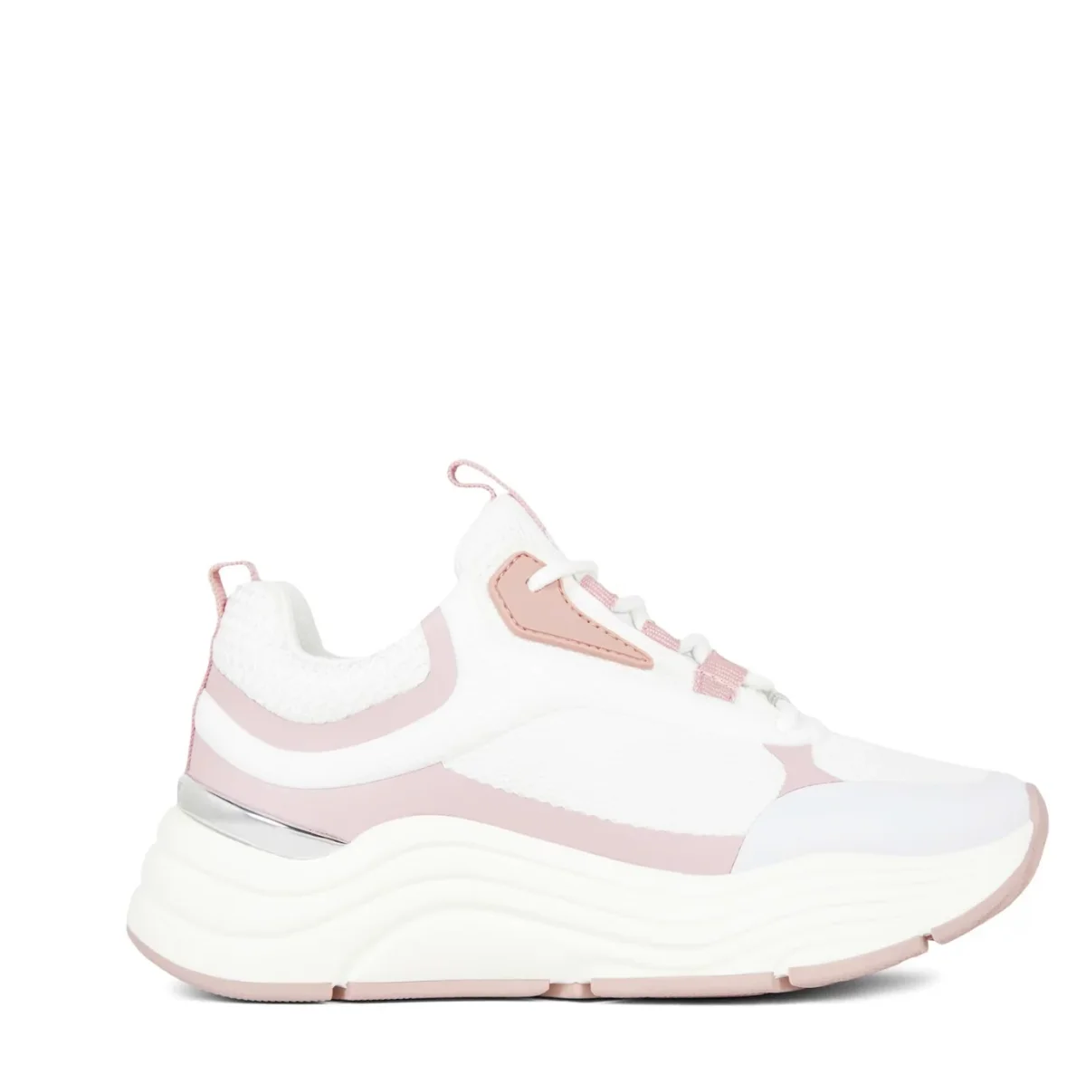 Mallet Cyrus White Mauve Womens Sneakers Trainers - Imagen 3