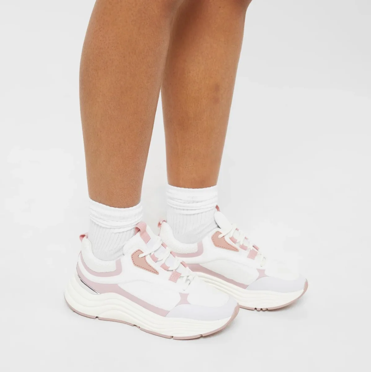 Mallet Cyrus White Mauve Womens Sneakers Trainers - Imagen 4