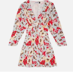 Rixo London Jules Poppies Floral Print Button Front V-Neck Summer Mini Dress