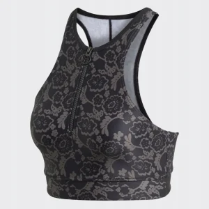 Stella McCartney Adidas Floral Print Zip-Up Tankini Bikini Top