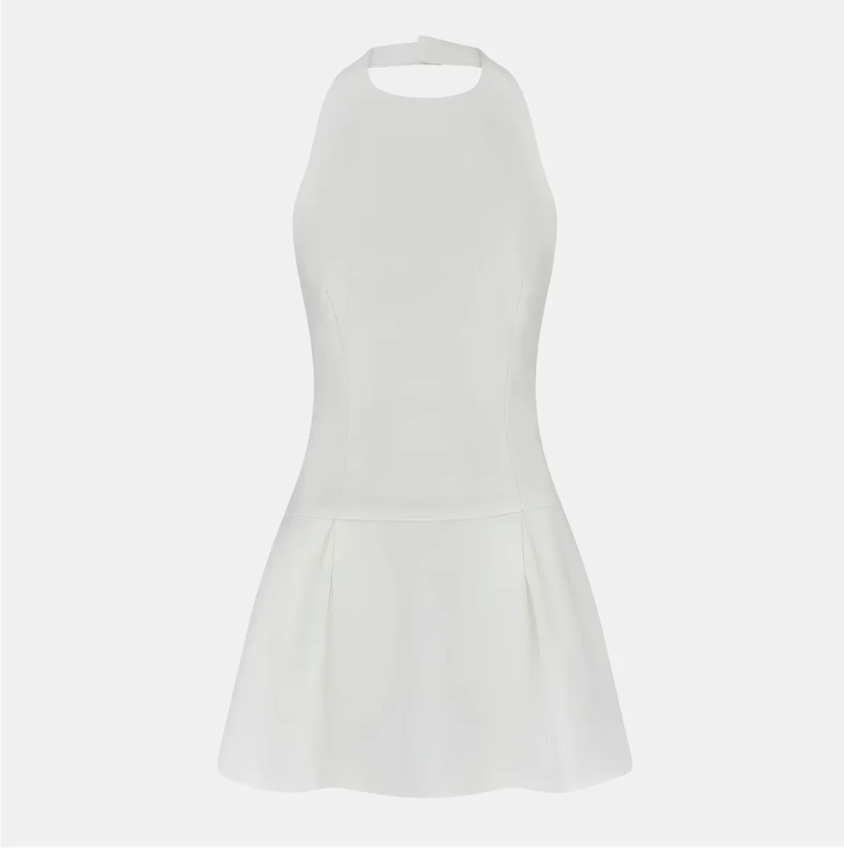 Odd Muse White Drop Hem Halterneck Mini Dress - Imagen 2