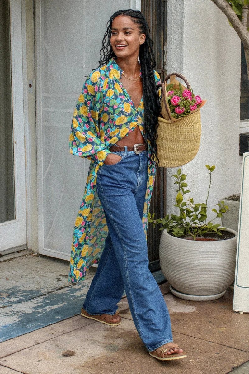 Spell & The Gypsy Daisy Patchwork Denim Jeans - Imagen 9
