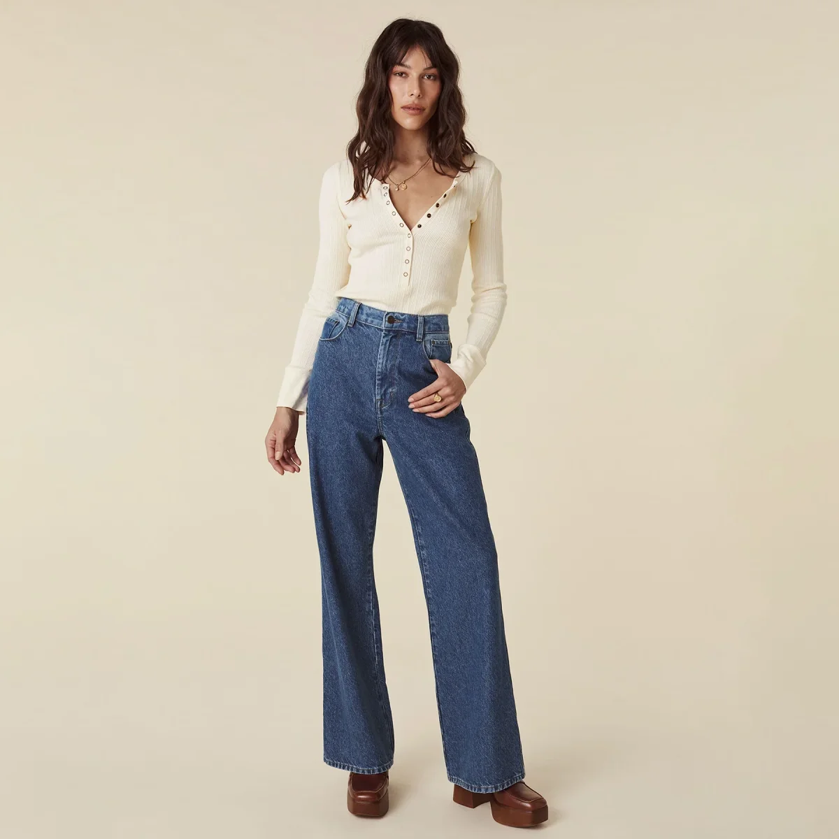 Spell & The Gypsy Daisy Patchwork Denim Jeans - Imagen 6