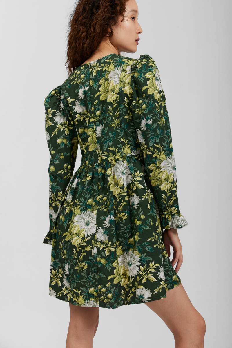 Batsheva x Laura Ashley Floral Square Neck Prairie Mini Dress - Imagen 4