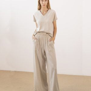 Pantalón de lino ancho