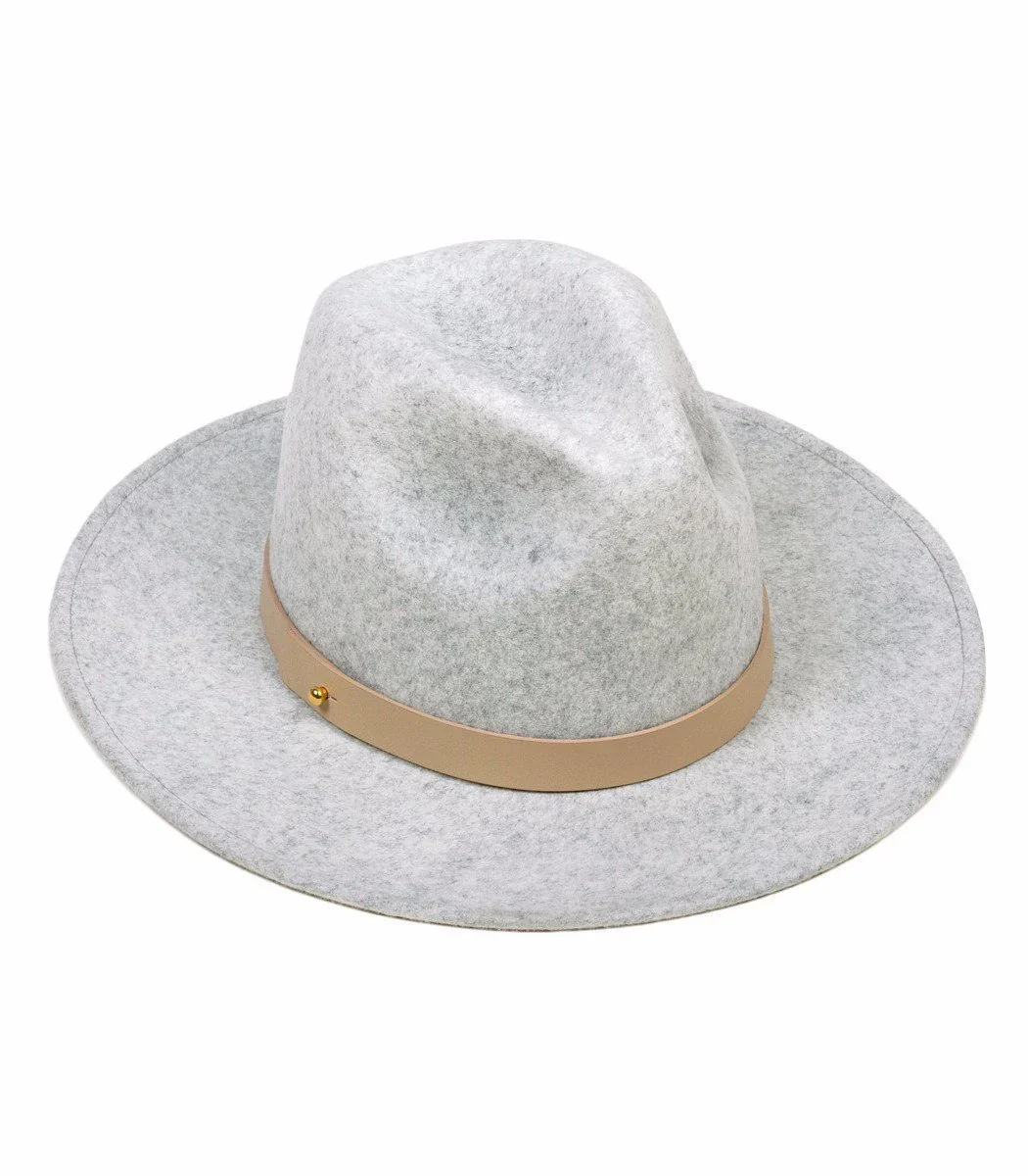 Lack Of Color Grey The Mack Fedora Leather Band Trim Boho Hat - Imagen 3