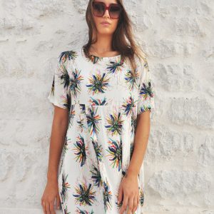 Vestido midi estampado colores