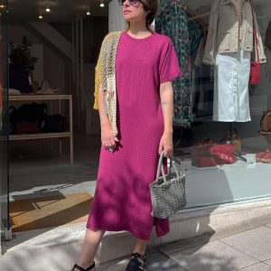 Vestido de punto en color buganvilla
