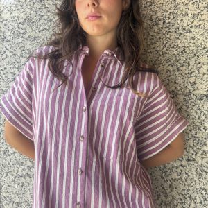 Vestido largo rayas camisero