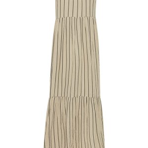Vestido largo de tirantes con rayas