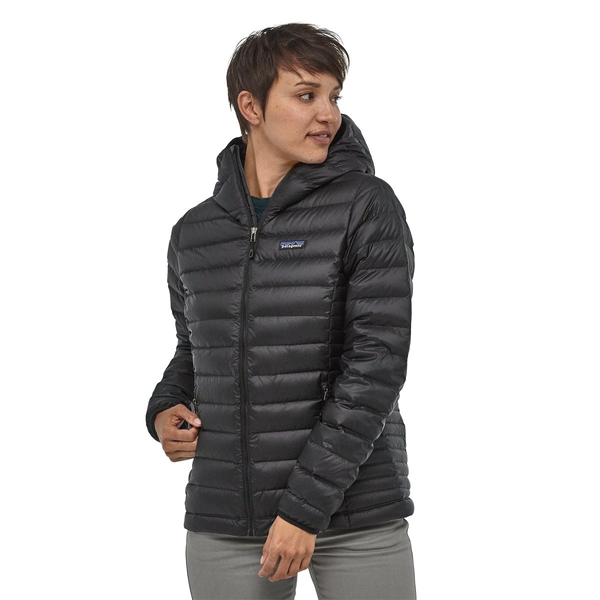 Parka Pluma Down Sweater Hoody Mujer Negro - Imagen 3