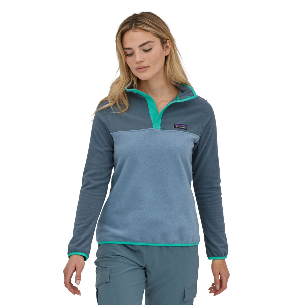 Polar Micro-D Snap-T Pullover Mujer -Gris - Imagen 3