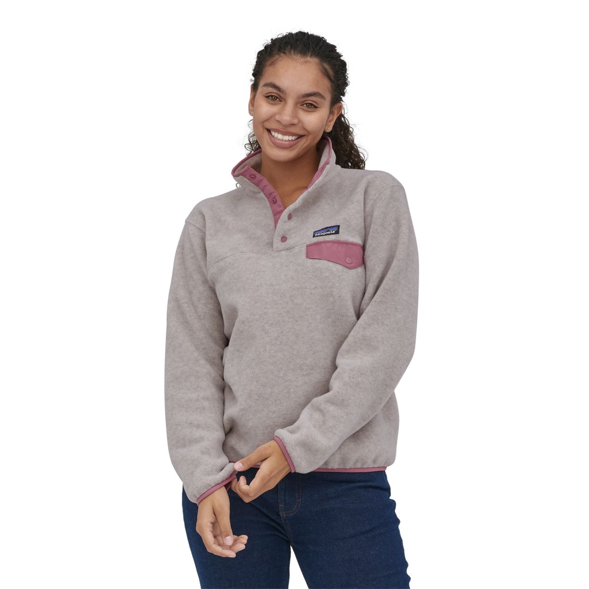 Polar de Mujer Synch Snap-T Blanco/Rosa - Imagen 3