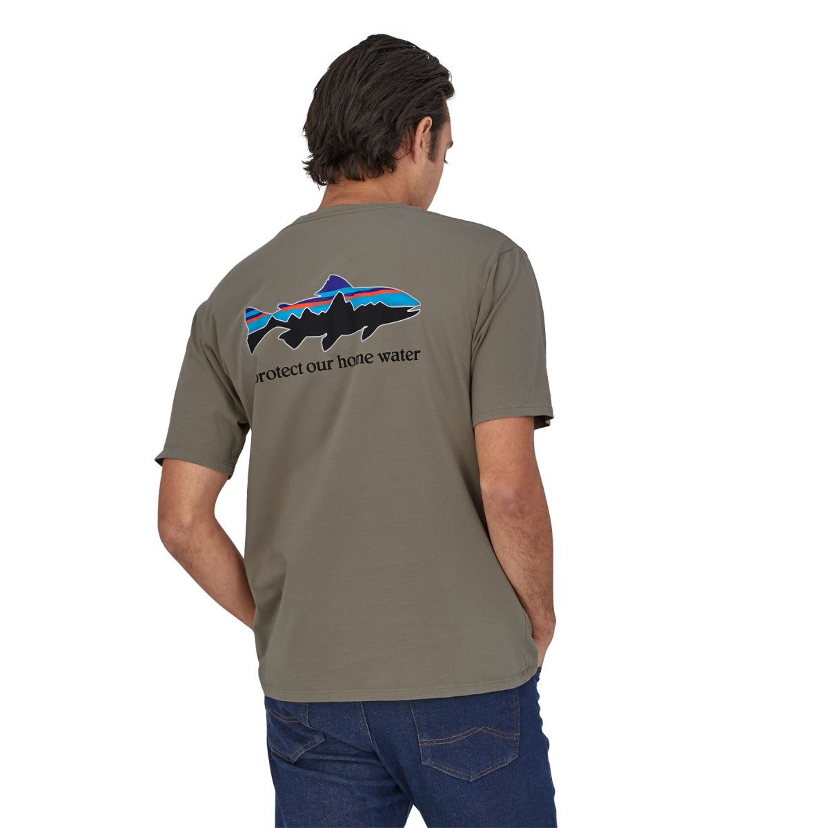 Polera Hombre Home Water Trout Organic – Verde - Imagen 4