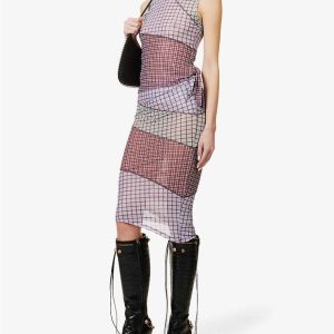 MIAOU Sienna Bristol Plaid Tartan Check Purple Skirt