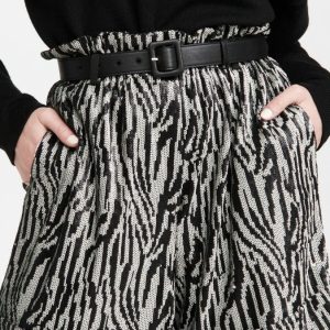 SELF-PORTRAIT Zebra Print Sequin High-Rise Shorts