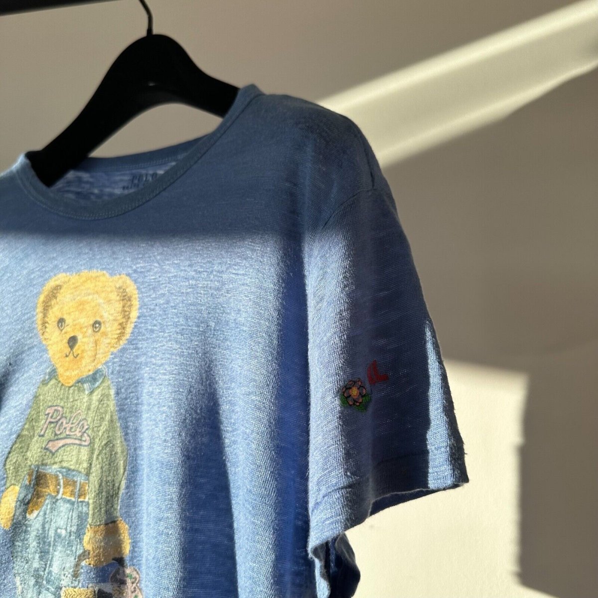 Polo Ralph Lauren Polo Teddy Bear Blue Linen Relaxed Tee - Imagen 7