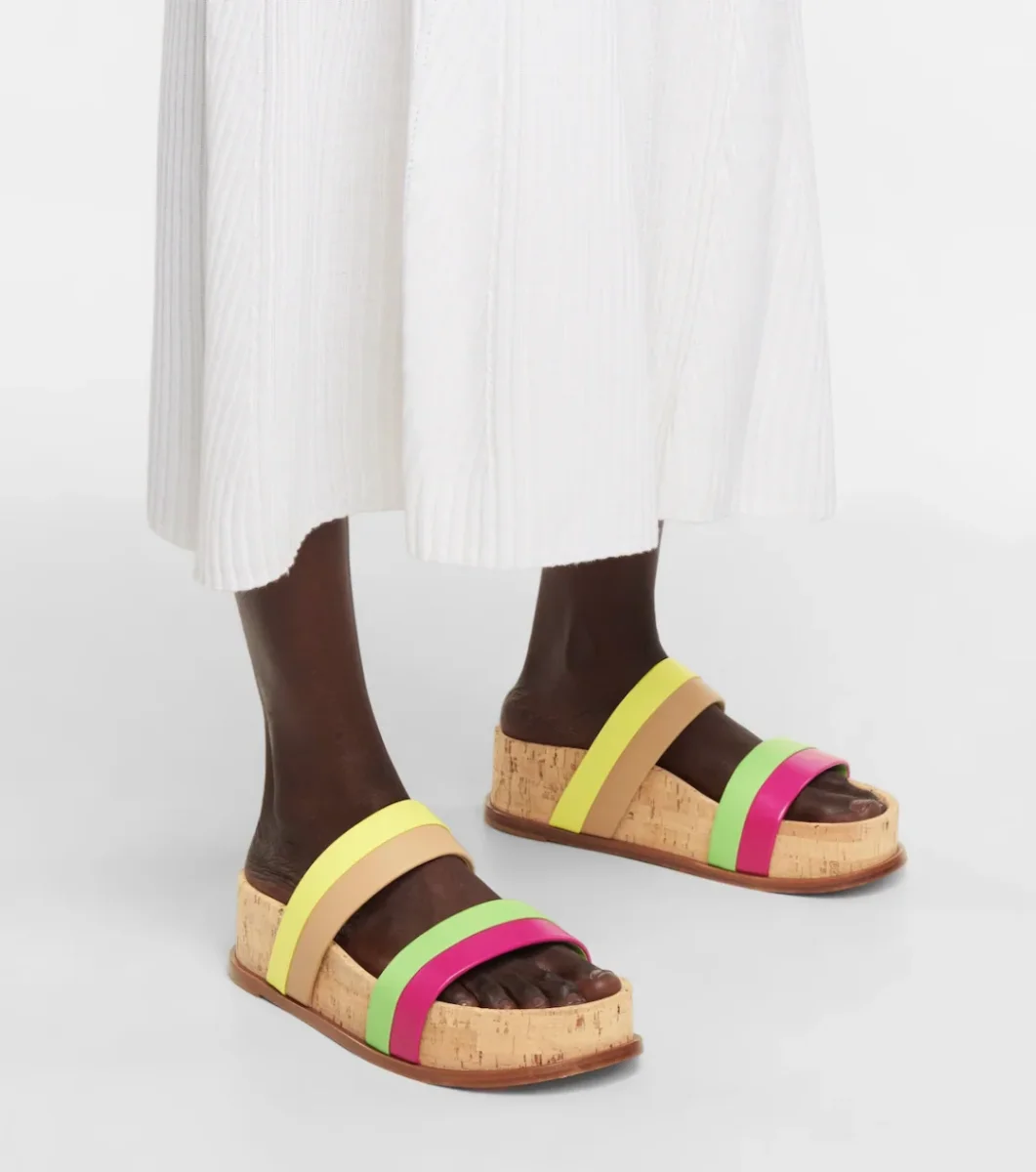 GABRIELA HEARST Striker Multicolour Stripe Strap Summer Sandals - Imagen 2
