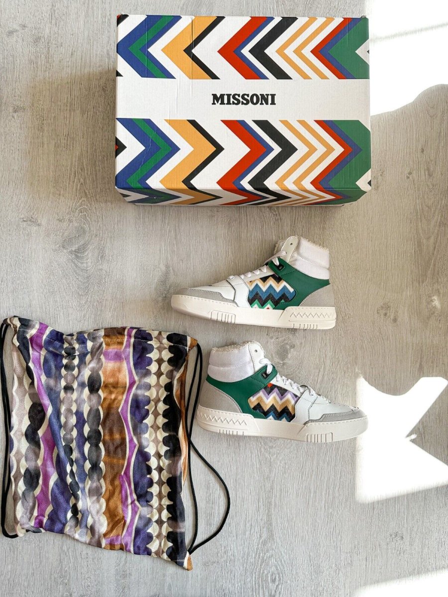MISSONI Basket Zigzag Chevron Multicolour ACBC Trainers Sneakers + MISSONI Bag - Imagen 4