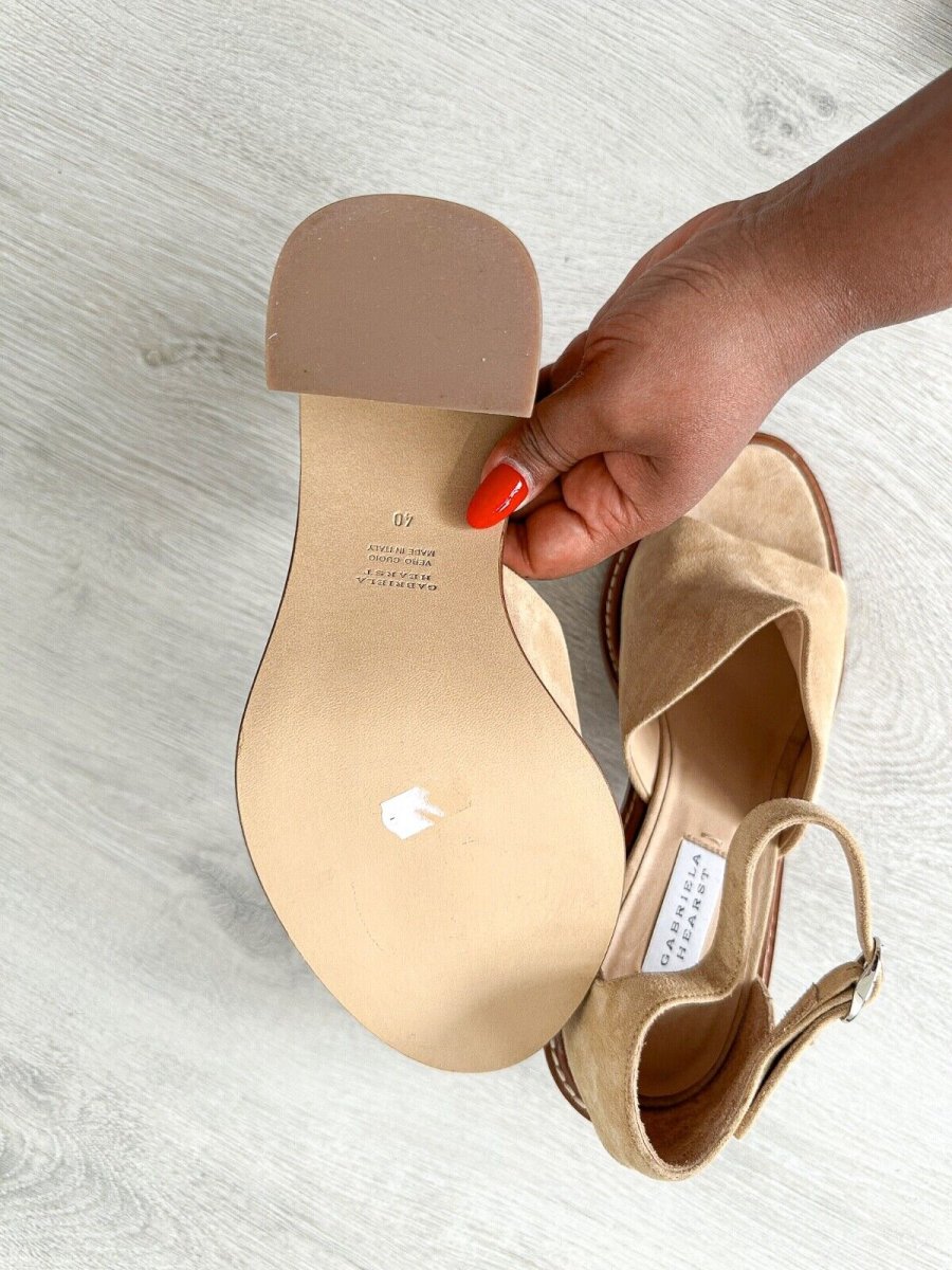 Gabriela Hearst Beau Suede Wooden Block High Heel Sandals - Imagen 8