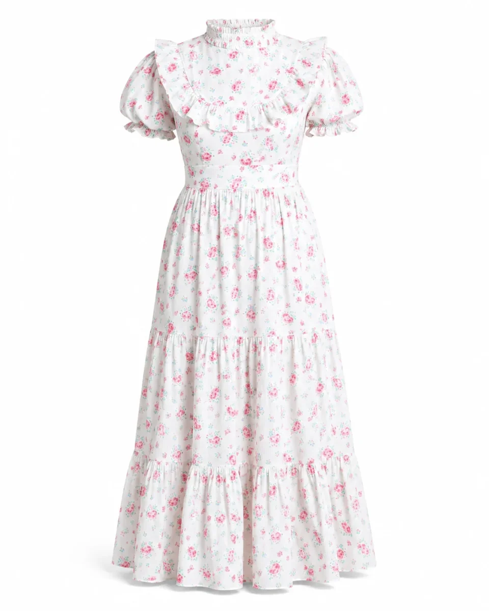 Amy Jane London Ditsy Floral Prairie High Neck Maxi Dress - Imagen 3