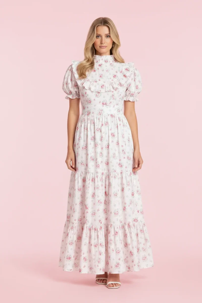 Amy Jane London Ditsy Floral Prairie High Neck Maxi Dress - Imagen 2