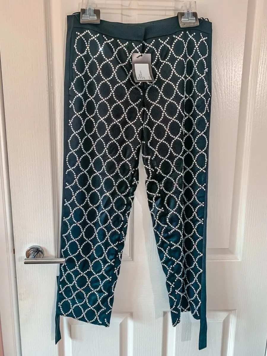 AZZARO Couture Florence Crystal Sparkly Embellished Trousers - Imagen 5