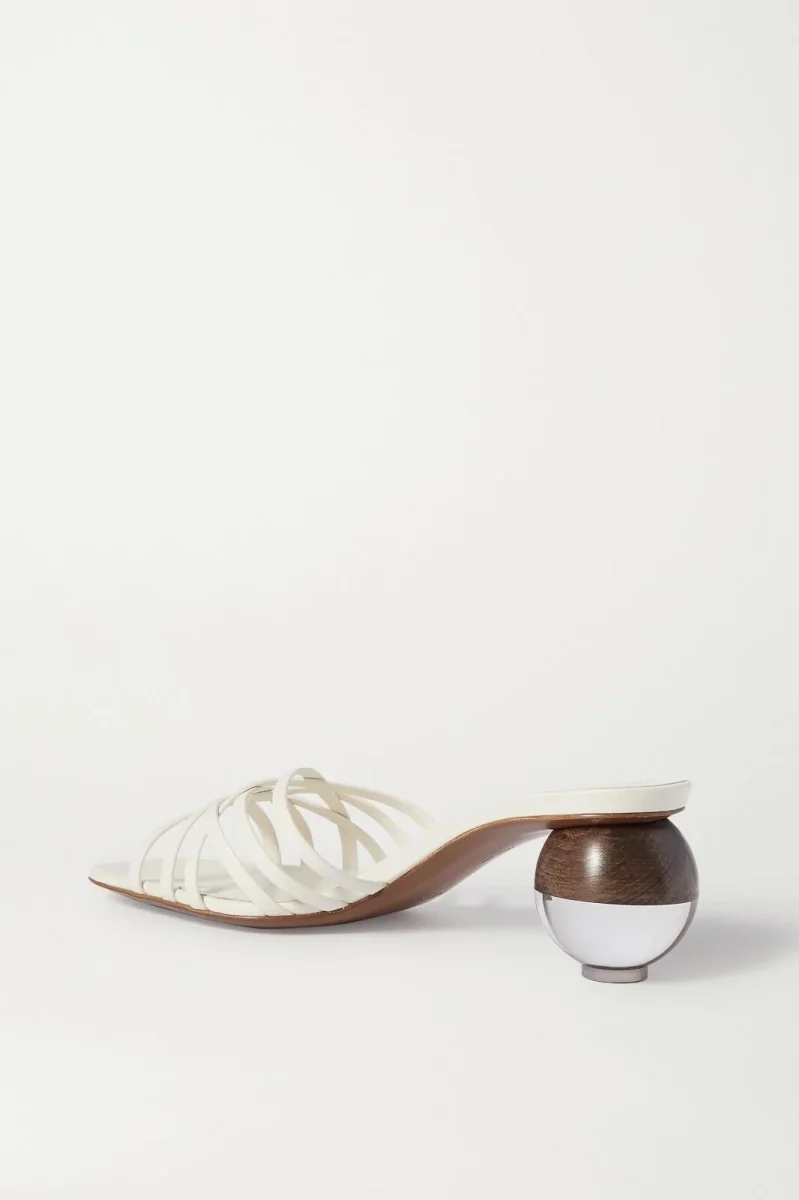 NEOUS Cream White Calpa Leather Sculpture Heels - Imagen 3