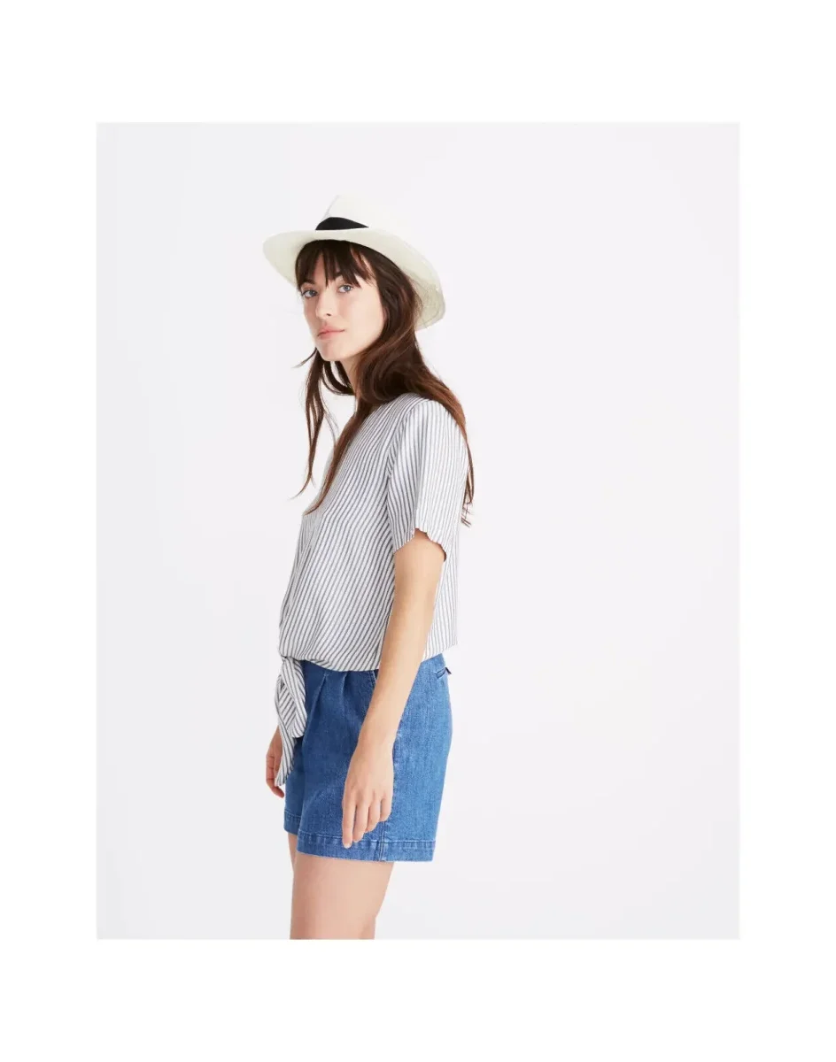 MADEWELL Novel Tie-Front Top in Stripe Top - Imagen 6
