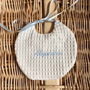 Babero waffle redondo personalizable