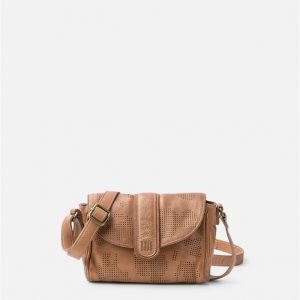 Bolso de piel beige perlado