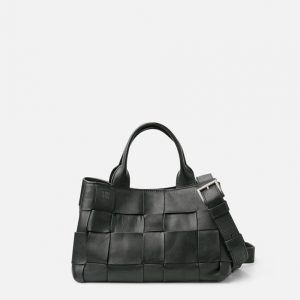 Bolso de piel de mano tiras trenzadas